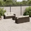Image de Vidaxl Salon De Jardin Avec Coussins 7 Pcs Marron RÃ©sine TressÃ©e