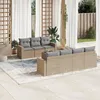 Image de Vidaxl Salon De Jardin Avec Coussins 8 Pcs Beige RÃ©sine TressÃ©e