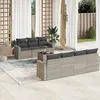 Image de Vidaxl Salon De Jardin 8 Pcs Avec Coussins Gris Clair RÃ©sine TressÃ©e