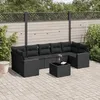 Image de Vidaxl Salon De Jardin 8 Pcs Avec Coussins Noir RÃ©sine TressÃ©e