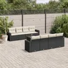 Image de Vidaxl Salon De Jardin 9 Pcs Avec Coussins Noir RÃ©sine TressÃ©e