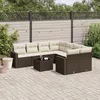 Image de Vidaxl Salon De Jardin Avec Coussins 9 Pcs Marron RÃ©sine TressÃ©e