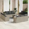 Image de Vidaxl Salon De Jardin Avec Coussins 13 Pcs Gris Clair RÃ©sine TressÃ©e