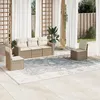 Image de Vidaxl Salon De Jardin Avec Coussins 5 Pcs Beige RÃ©sine TressÃ©e
