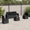 Image de Vidaxl Salon De Jardin 6 Pcs Avec Coussins Noir RÃ©sine TressÃ©e