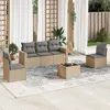 Image de Vidaxl Salon De Jardin Avec Coussins 6 Pcs Beige RÃ©sine TressÃ©e