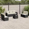 Image de Vidaxl Salon De Jardin 8 Pcs Avec Coussins Noir RÃ©sine TressÃ©e