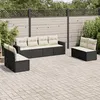 Image de Vidaxl Salon De Jardin 8 Pcs Avec Coussins Noir RÃ©sine TressÃ©e