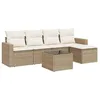 Image de Vidaxl Salon De Jardin Avec Coussins 6 Pcs Beige RÃ©sine TressÃ©e