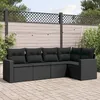 Image de Vidaxl Salon De Jardin 5 Pcs Avec Coussins Noir RÃ©sine TressÃ©e