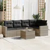 Image de Vidaxl Salon De Jardin 6 Pcs Avec Coussins Gris Clair RÃ©sine TressÃ©e