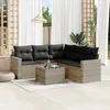 Image de Vidaxl Salon De Jardin 6 Pcs Avec Coussins Gris Clair RÃ©sine TressÃ©e