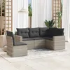 Image de Vidaxl Salon De Jardin 5 Pcs Avec Coussins Gris Clair RÃ©sine TressÃ©e