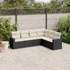 Image de Vidaxl Salon De Jardin 6 Pcs Avec Coussins Noir RÃ©sine TressÃ©e