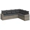 Image de Vidaxl Salon De Jardin 6 Pcs Avec Coussins Gris RÃ©sine TressÃ©e