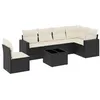 Image de Vidaxl Salon De Jardin 7 Pcs Avec Coussins Noir RÃ©sine TressÃ©e