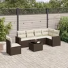 Image de Vidaxl Salon De Jardin Avec Coussins 7 Pcs Marron RÃ©sine TressÃ©e