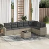 Image de Vidaxl Salon De Jardin 8 Pcs Avec Coussins Gris Clair RÃ©sine TressÃ©e