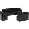 Image de Vidaxl Salon De Jardin 8 Pcs Avec Coussins Noir RÃ©sine TressÃ©e