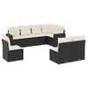 Image de Vidaxl Salon De Jardin 8 Pcs Avec Coussins Noir RÃ©sine TressÃ©e