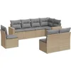 Image de Vidaxl Salon De Jardin Avec Coussins 8 Pcs Beige RÃ©sine TressÃ©e