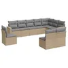 Image de Vidaxl Salon De Jardin Avec Coussins 10 Pcs Beige RÃ©sine TressÃ©e