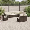 Image de Vidaxl Salon De Jardin 10 Pcs Avec Coussins Marron RÃ©sine TressÃ©e