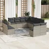 Image de Vidaxl Salon De Jardin 11 Pcs Avec Coussins Gris Clair RÃ©sine TressÃ©e