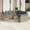 Image de Vidaxl Salon De Jardin Avec Coussins 12 Pcs Beige RÃ©sine TressÃ©e