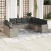 Image de Vidaxl Salon De Jardin 9 Pcs Avec Coussins Gris Clair RÃ©sine TressÃ©e