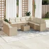 Image de Vidaxl Salon De Jardin Avec Coussins 10 Pcs Beige RÃ©sine TressÃ©e