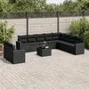 Image de Vidaxl Salon De Jardin 11 Pcs Avec Coussins Noir RÃ©sine TressÃ©e