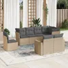 Image de Vidaxl Salon De Jardin Avec Coussins 8 Pcs Beige RÃ©sine TressÃ©e
