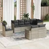 Image de Vidaxl Salon De Jardin 8 Pcs Avec Coussins Gris Clair RÃ©sine TressÃ©e