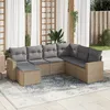 Image de Vidaxl Salon De Jardin Avec Coussins 7 Pcs Beige RÃ©sine TressÃ©e