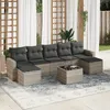 Image de Vidaxl Salon De Jardin 8 Pcs Avec Coussins Gris Clair RÃ©sine TressÃ©e
