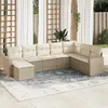 Image de Vidaxl Salon De Jardin Avec Coussins 8 Pcs Beige RÃ©sine TressÃ©e