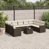 Image de Vidaxl Salon De Jardin 10 Pcs Avec Coussins Marron RÃ©sine TressÃ©e