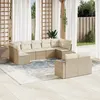 Image de Vidaxl Salon De Jardin Avec Coussins 9 Pcs Beige RÃ©sine TressÃ©e