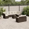 Image de Vidaxl Salon De Jardin 10 Pcs Avec Coussins Marron RÃ©sine TressÃ©e