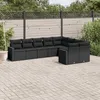 Image de Vidaxl Salon De Jardin 9 Pcs Avec Coussins Noir RÃ©sine TressÃ©e
