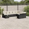 Image de Vidaxl Salon De Jardin 10 Pcs Avec Coussins Noir RÃ©sine TressÃ©e