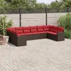Image de Vidaxl Salon De Jardin 10 Pcs Avec Coussins Marron RÃ©sine TressÃ©e