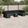 Image de Vidaxl Salon De Jardin 11 Pcs Avec Coussins Noir RÃ©sine TressÃ©e