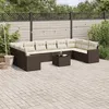 Image de Vidaxl Salon De Jardin Et Coussins 11 Pcs Marron RÃ©sine TressÃ©e