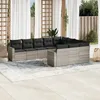 Image de Vidaxl Salon De Jardin Avec Coussins 10 Pcs Gris Clair RÃ©sine TressÃ©e