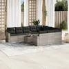 Image de Vidaxl Salon De Jardin 11 Pcs Avec Coussins Gris Clair RÃ©sine TressÃ©e