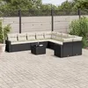 Image de Vidaxl Salon De Jardin 11 Pcs Avec Coussins Noir RÃ©sine TressÃ©e