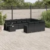 Image de Vidaxl Salon De Jardin 11 Pcs Avec Coussins Noir RÃ©sine TressÃ©e