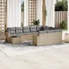 Image de Vidaxl Salon De Jardin 11 Pcs Avec Coussins Beige RÃ©sine TressÃ©e